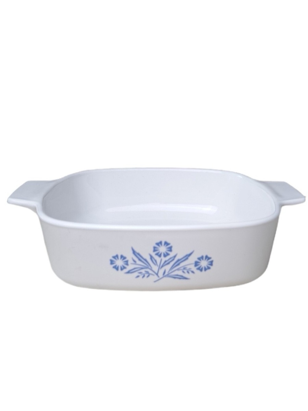 Corningware Corelle-Style White and Blue Cornflower Floral Ceramic Baking Dish